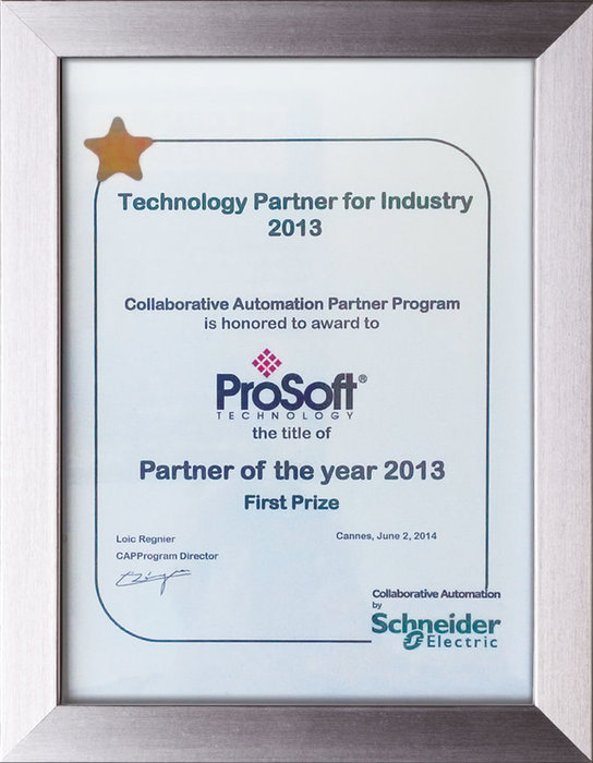 ProSoft Technology vinner  Partner of the Year -utmärkelse på Schneider Electric - av Lauren Robeson
